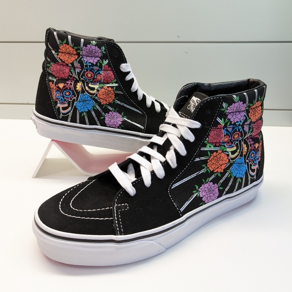Vans M SK8-Hi Dia De Los Muertos Day of the Dead Suede shoe Glow in the dark 7.5 - Picture 2 of 10